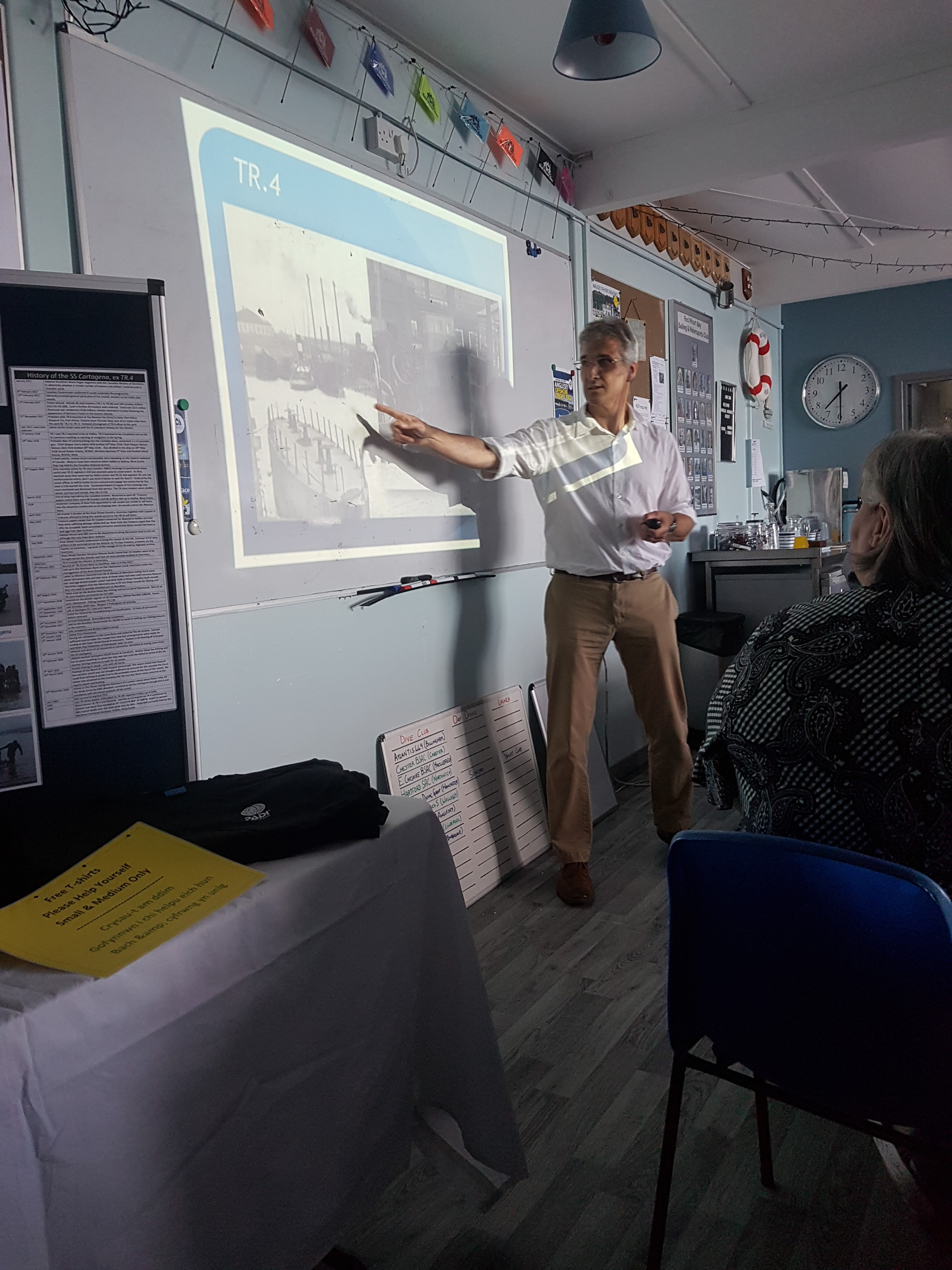 Nigel Cossons providing a talk on the SS Cartagena